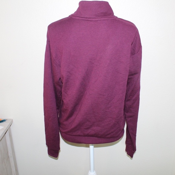 Pink Victoria Secret Maroon Colored Logo Half Zip Sweater - Size Extra Small - Picture 2 of 8